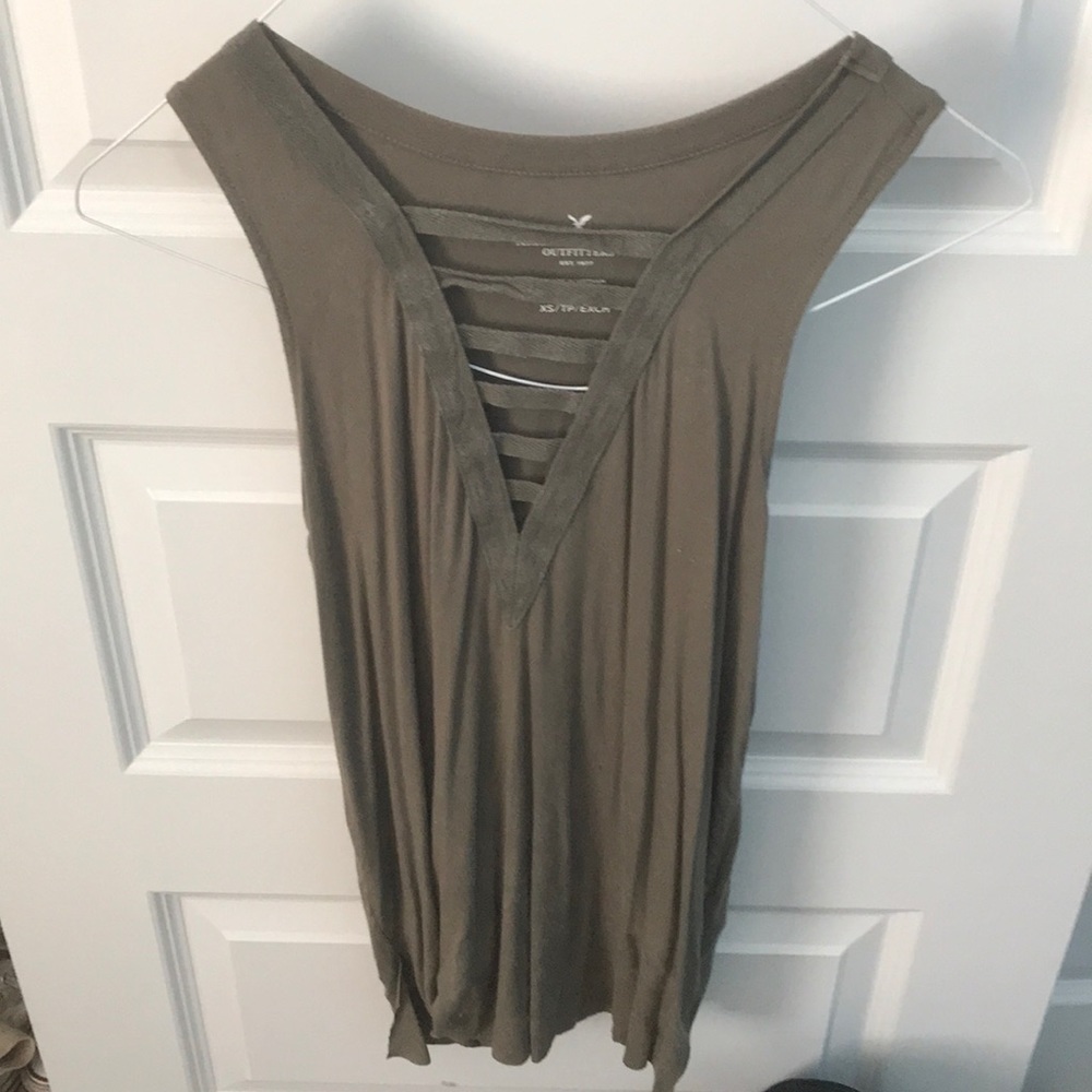 green tank top